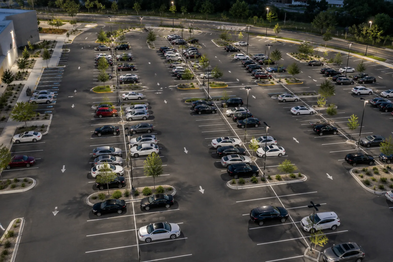 Imagen estacionamiento iluminado por Bálder Iluminación