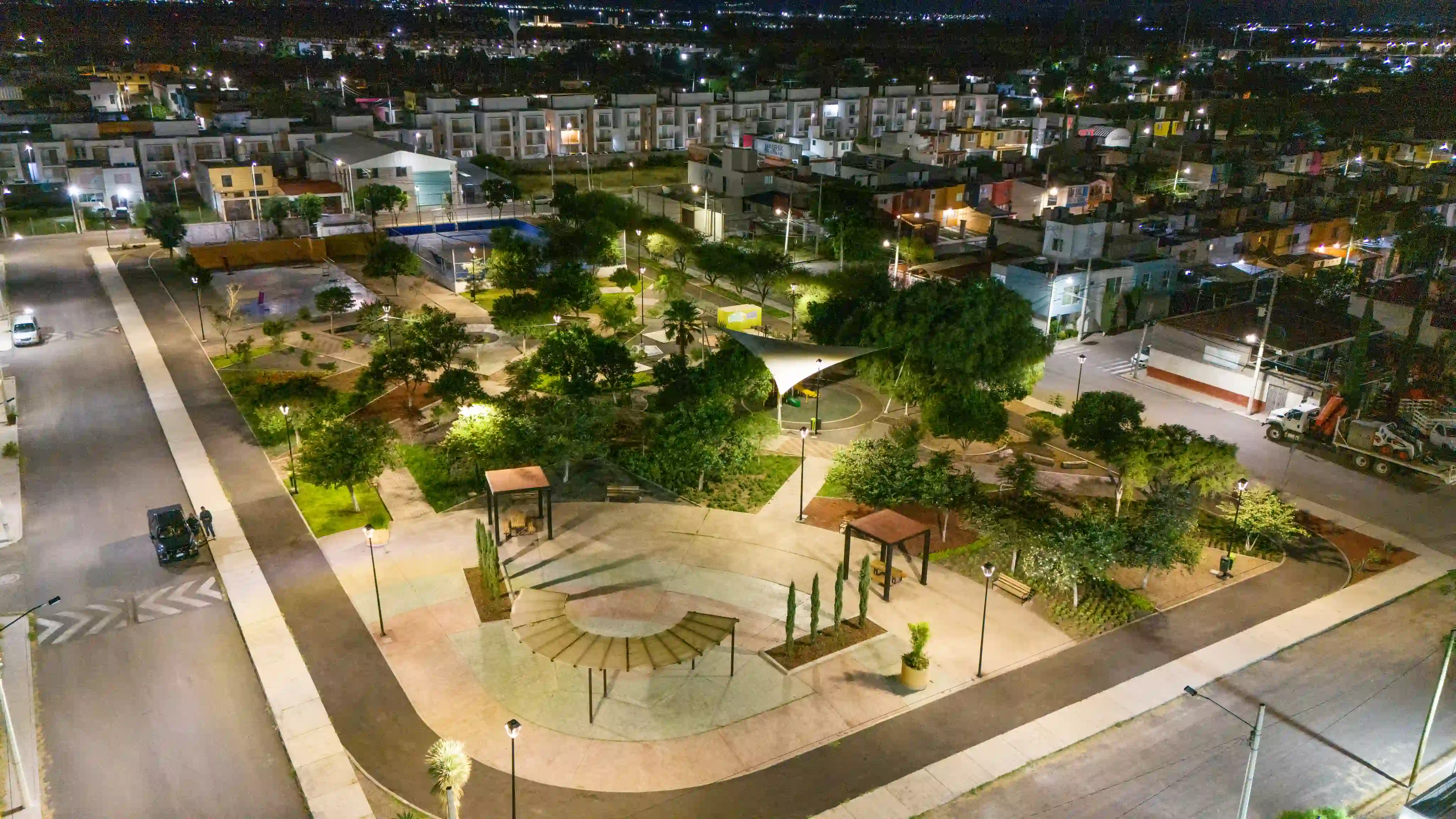 Fotografía aérea luminarias