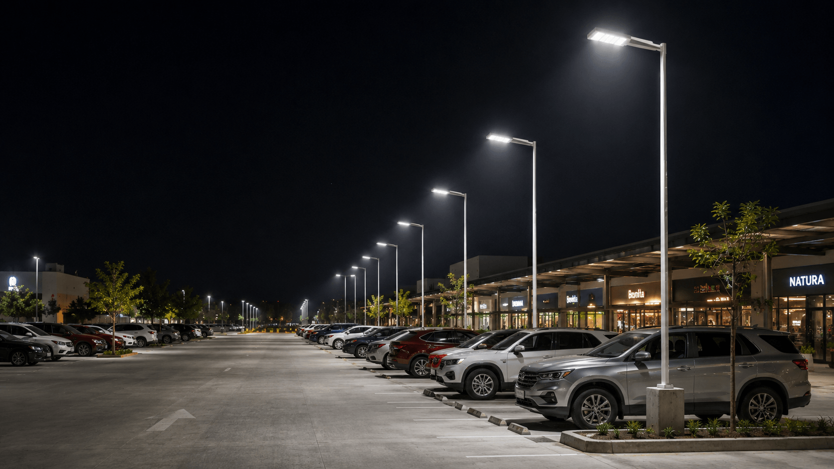 Luminarias para estacionamiento: seguridad y control en exteriores
